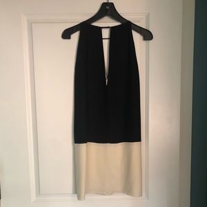 Parker Silk Black and White Dress